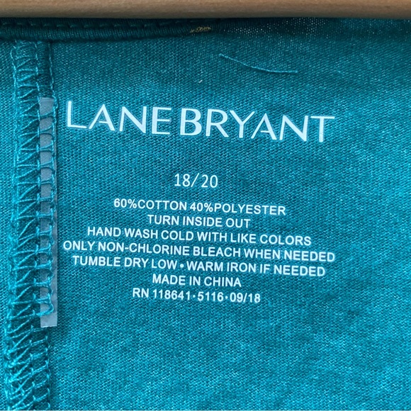 Lane Bryant Teal Green Metallic Gold Dot Long Sleeve Tee NEW size 18/20 - Picture 3 of 6